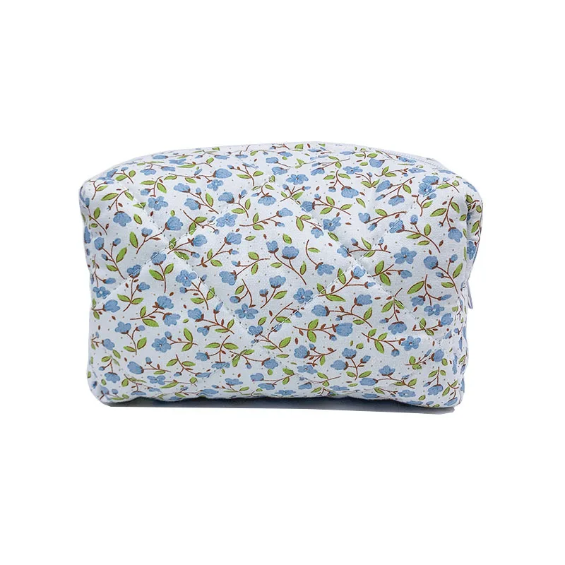 Bolsa de cosméticos acolchada floral para viaje con organizador - imagen 3