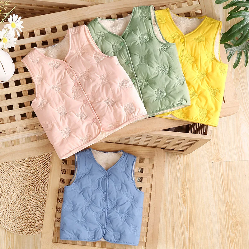 Chaleco de invierno cálido con forro polar de algodón para niños - imagen 5
