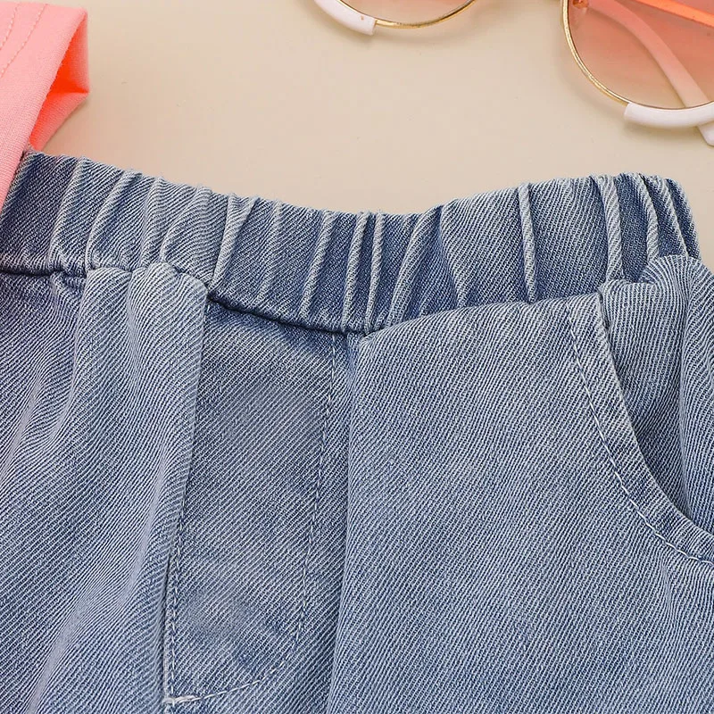 Conjunto verano bebé: top lazo algodón + vaqueros - imagen 3