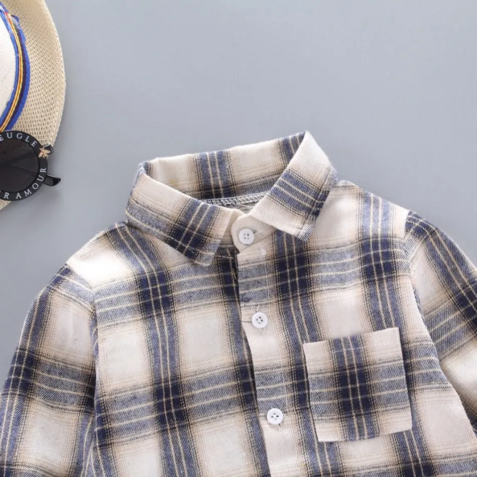 Camisa de franela a cuadros para bebé manga larga - imagen 3