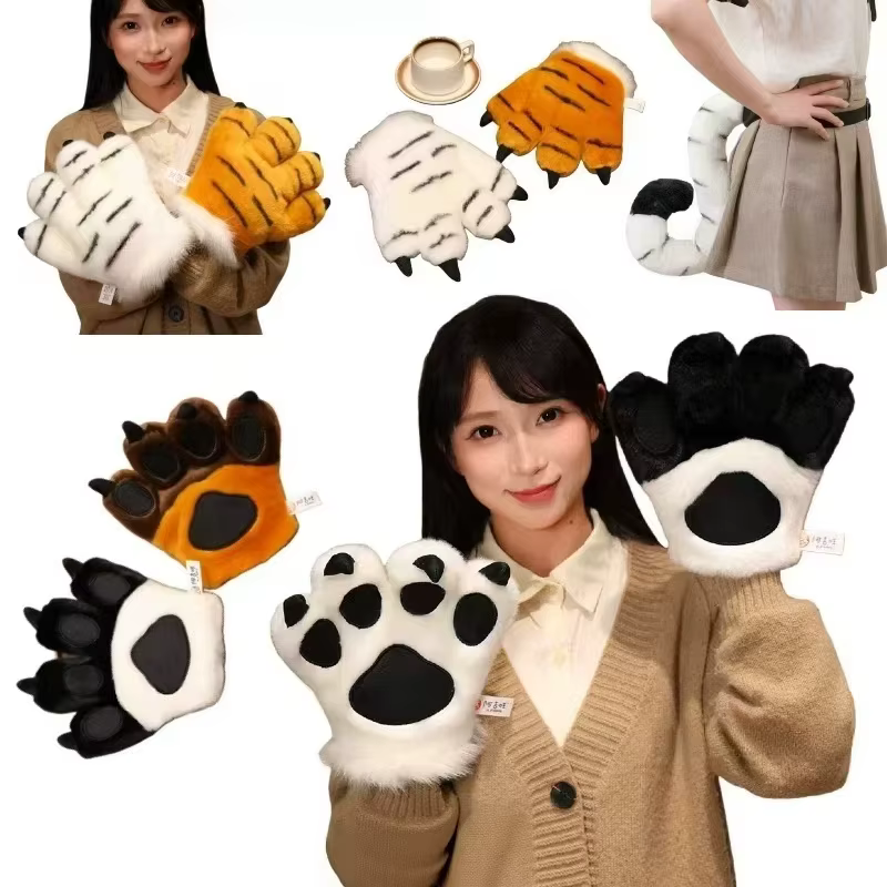 Guantes de peluche con garras – Disfraz de león para bebé