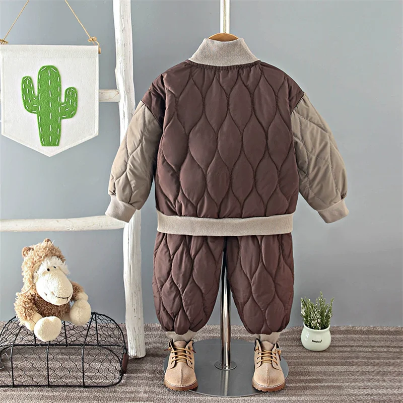 Conjunto de invierno manga larga cálido con cremallera para niñas - imagen 3