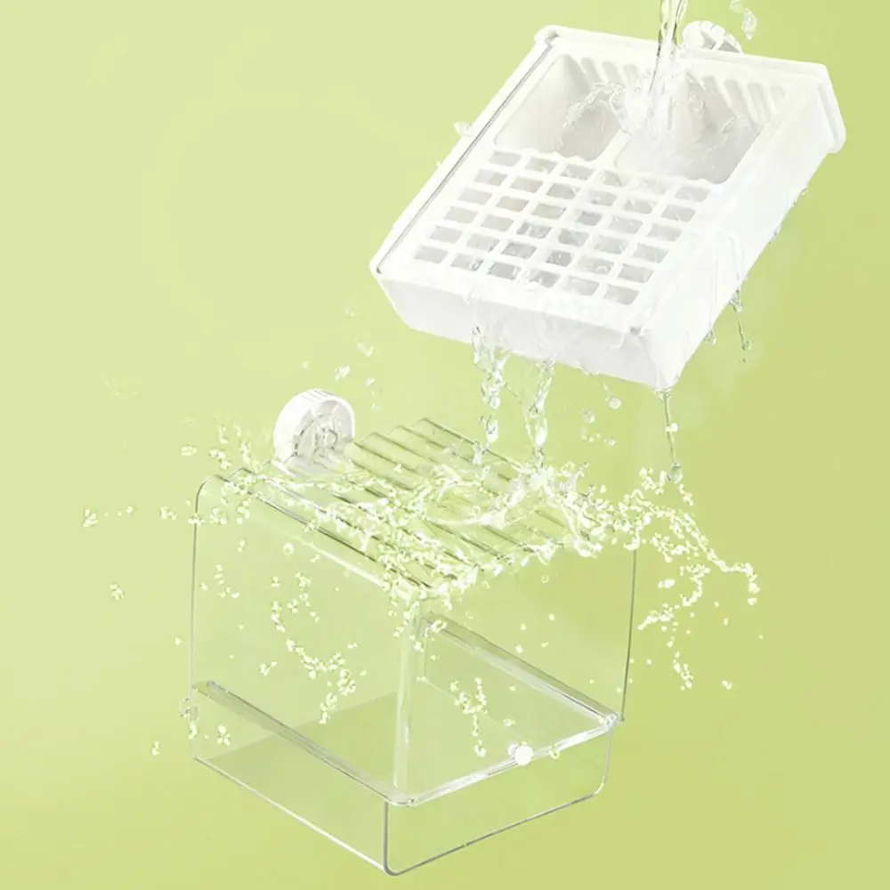 Baño para loros multifuncional anti-salpicaduras con comedero