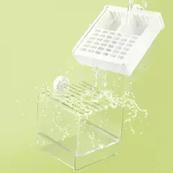 Baño para loros multifuncional anti-salpicaduras con comedero