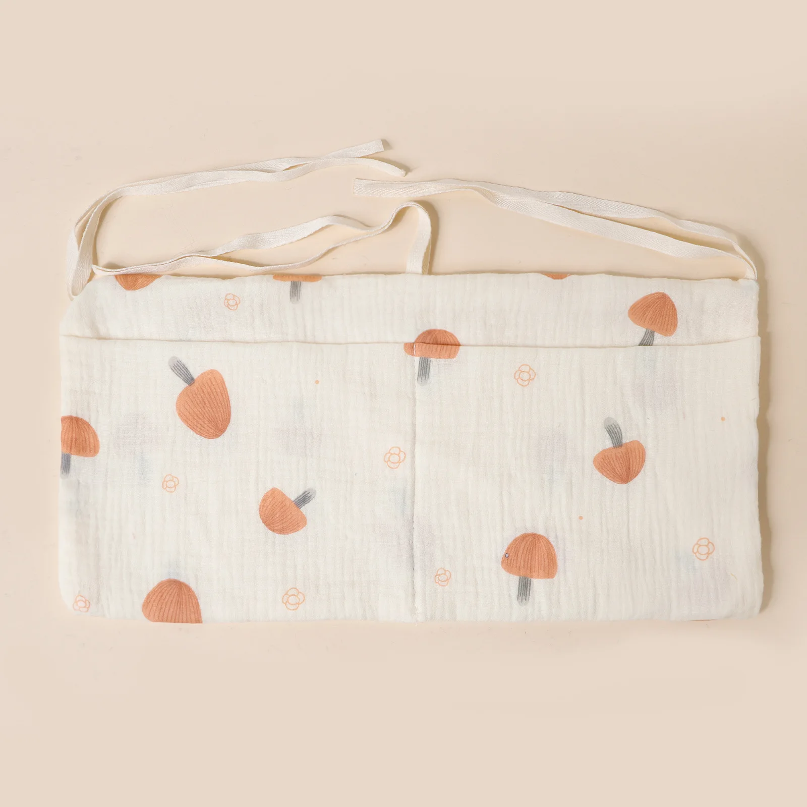 Bolsa de pañales colgante para biberones y bebé, flores con lazo - imagen 2