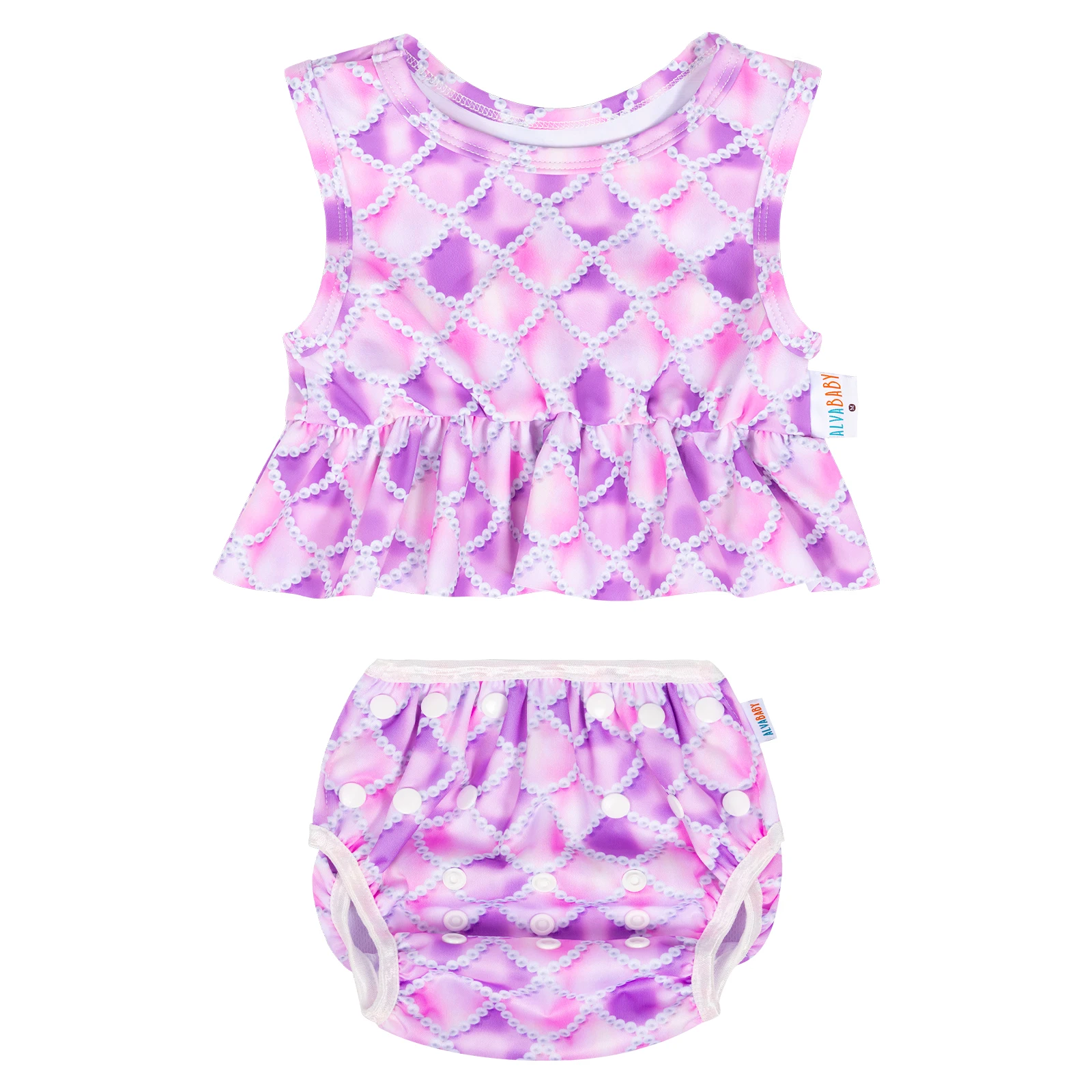 ALVABABY Bañador sin mangas para niña - Conjunto de baño de moda - imagen 2