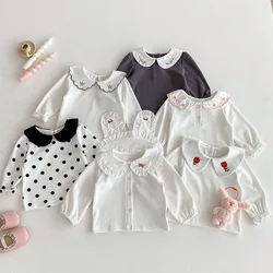 MILANCEL Camiseta interior de algodón con lazo bordado para niña