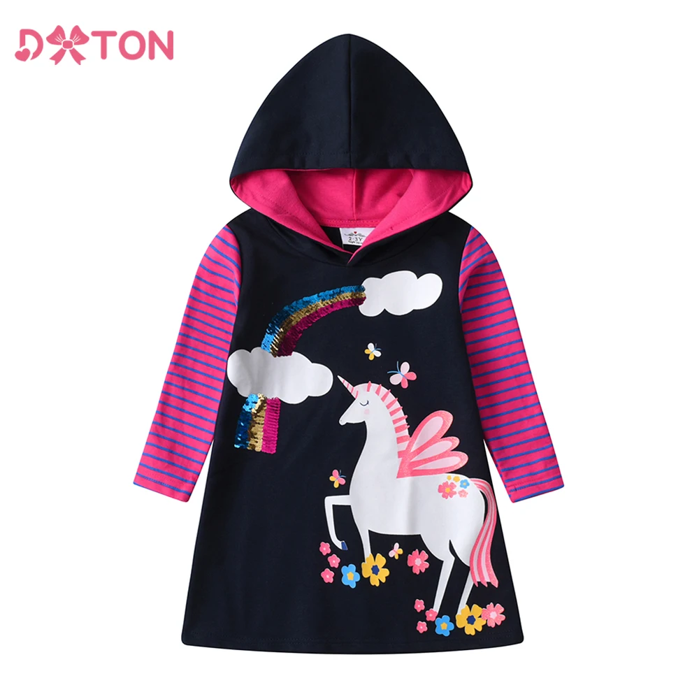 DXTON sudadera con capucha de algodón infantil para invierno a rayas - imagen 3
