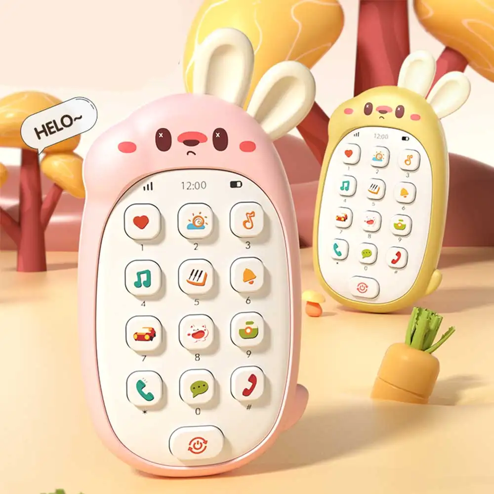 Teléfono de conejo infantil con sonido musical