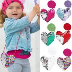 Bolso bebé monedero con lentejuelas corazón brillante para niños
