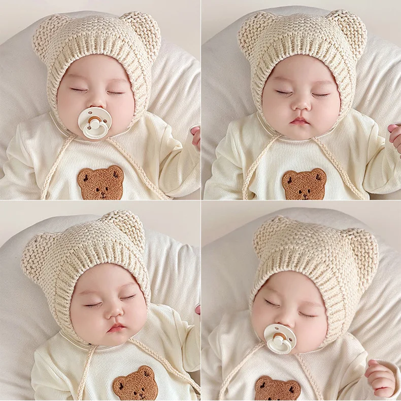 Gorro invierno bebé tejido con orejitas de gatito cálido unisex - imagen 2