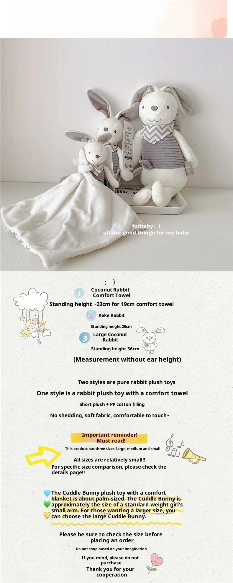 Peluche conejito calmante para bebé