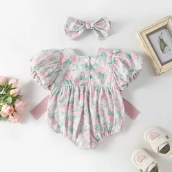 Milangel Mono floral con lazo frontal para niña