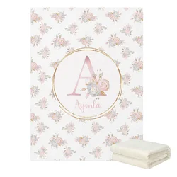 Juego de cama floral dorado con nombre personalizado para bebé