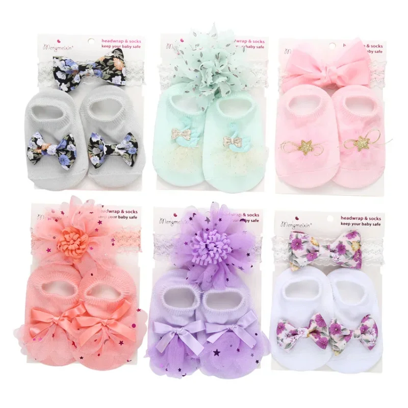 Diadema calcetín con lazo para bebé niña – Suave y cómoda
