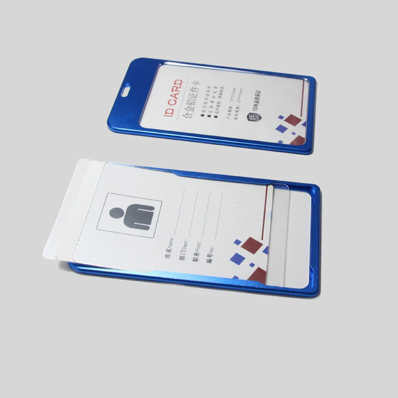 Porta tarjetas metálico con cordón para identificación y acceso - imagen 2
