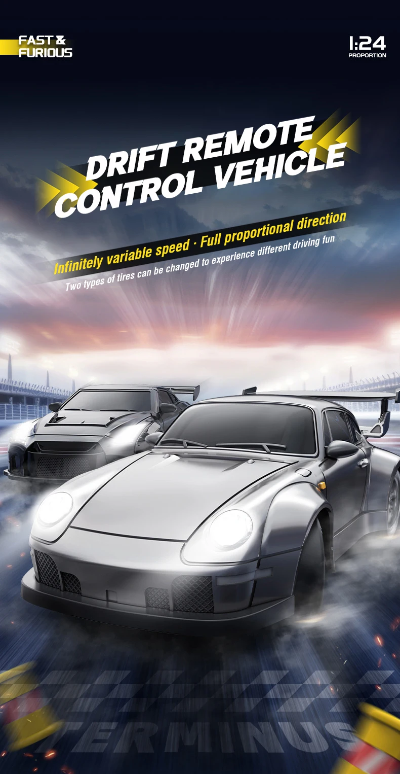 Coche teledirigido 1/24 Kmoist con luz y sonido