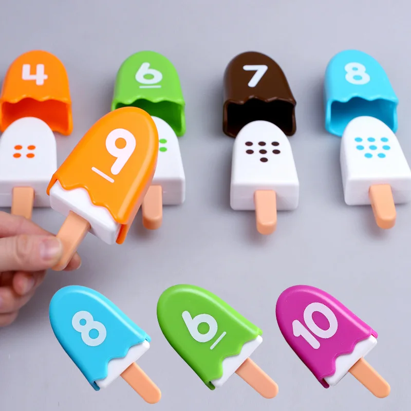Juego Montessori helados digitales niños combinación números - imagen 4