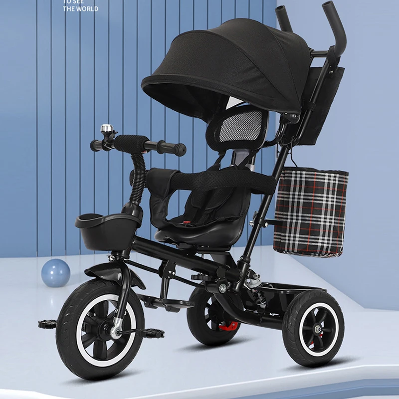 Triciclo evolutivo plegable con asiento giratorio y música para bebé