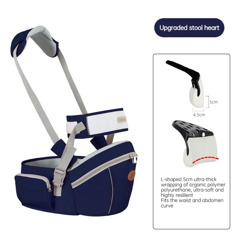 Portabebés ergonómico con asiento de cadera acolchado y bolsillo - imagen 2