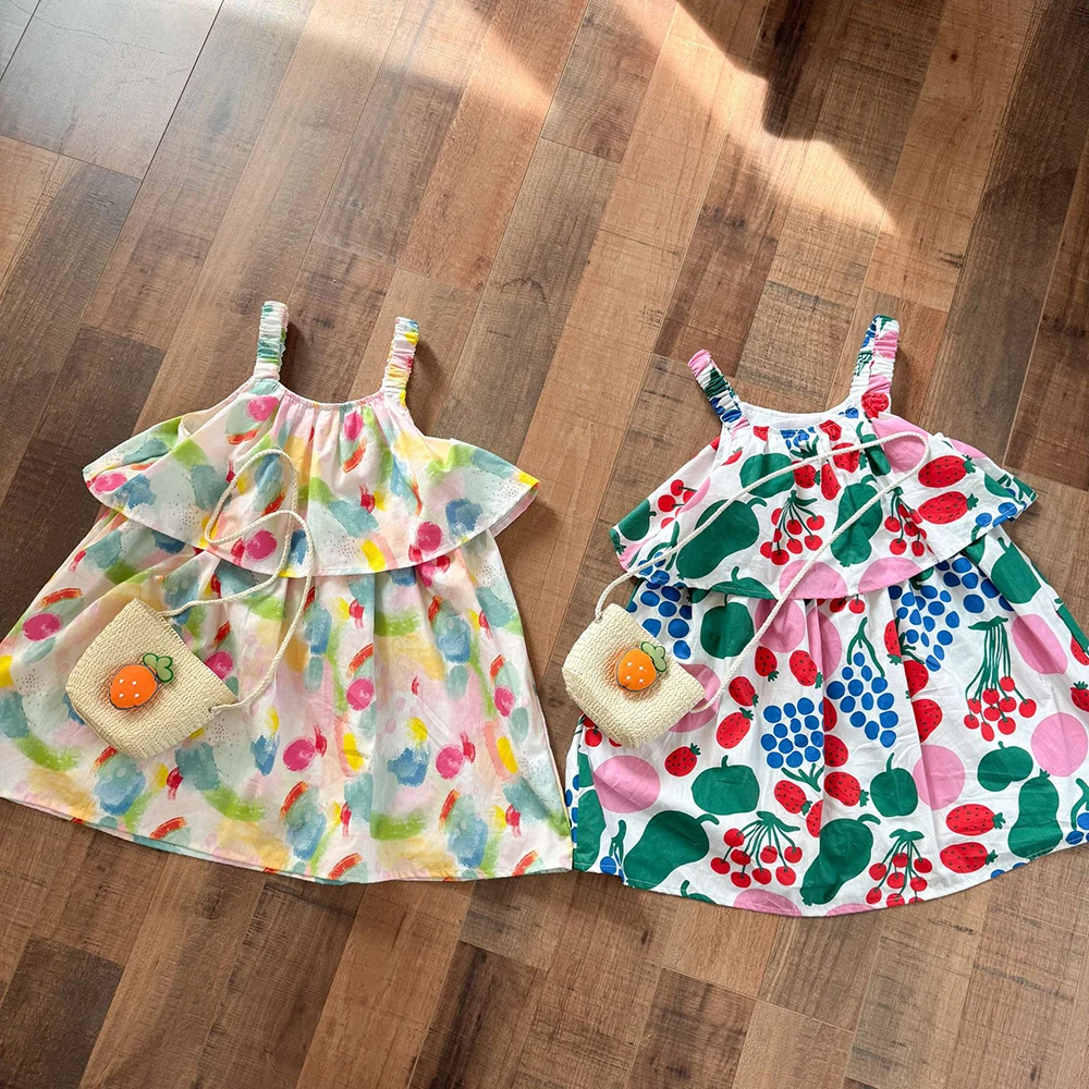 Vestido sin espalda de verano con tirantes para niñas y niños - imagen 3