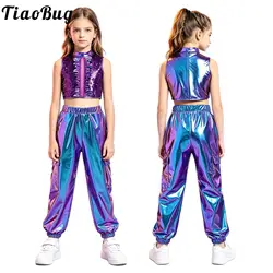 Disfraz de baile para niñas hip-hop disco con top de lentejuelas