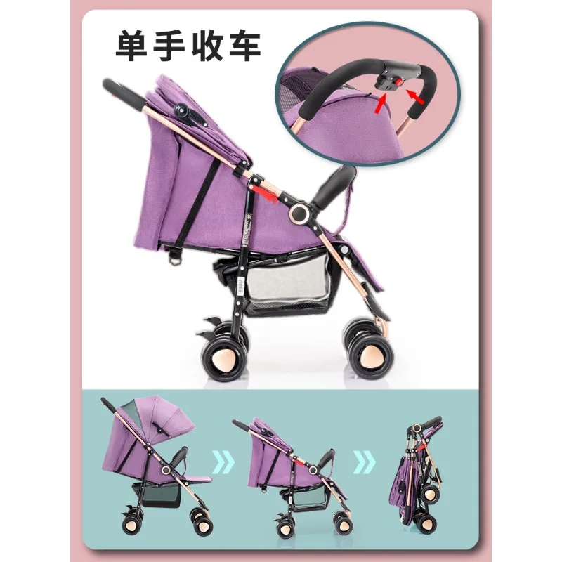 Carrito bebé plegable ligero cómodo seguro para recién nacidos