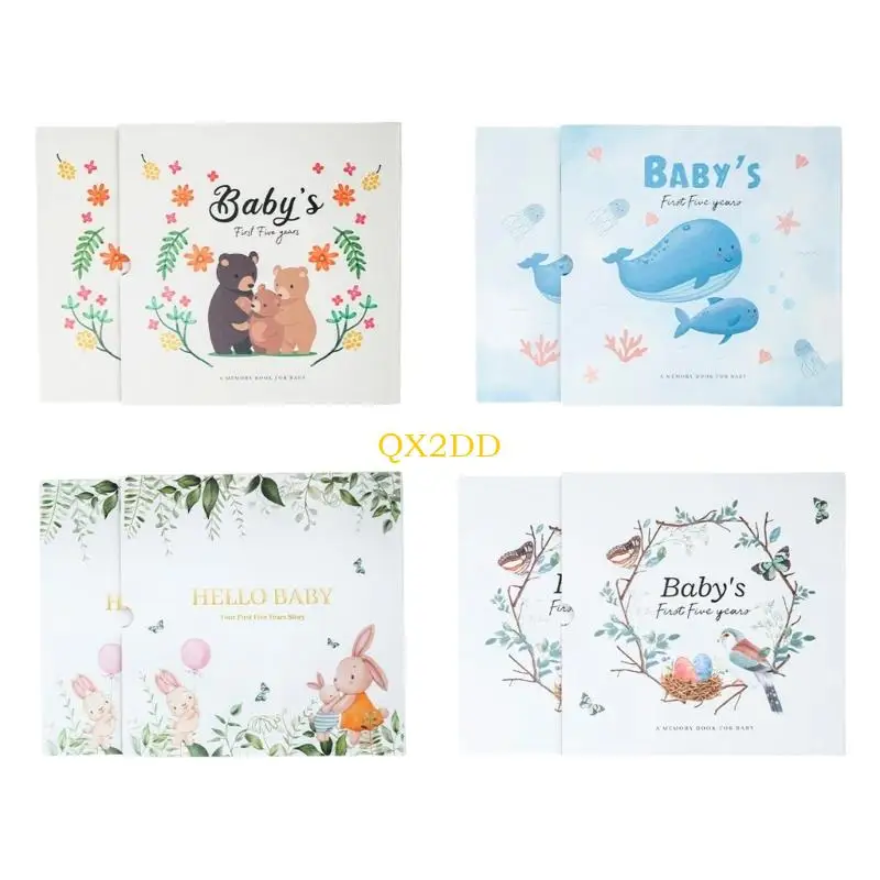 Libro de recuerdos QX2D para bebés: hitos, fotos y recortes - imagen 4