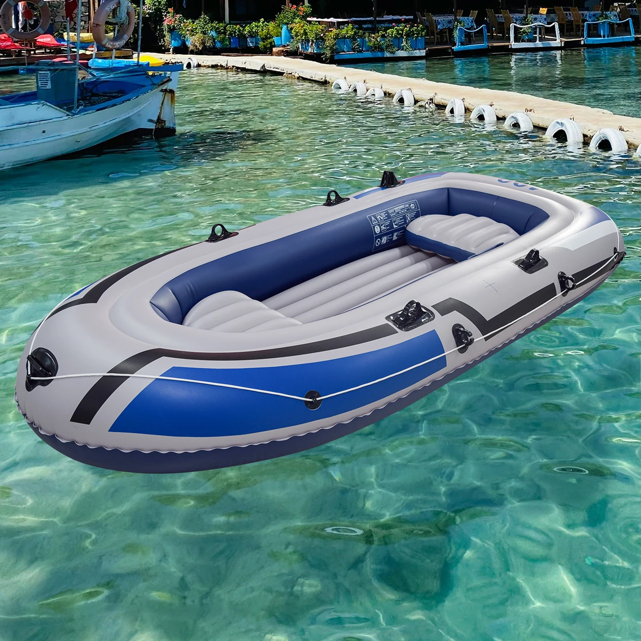 Balsa inflable de piscina portátil con bomba manual para lago - imagen 5
