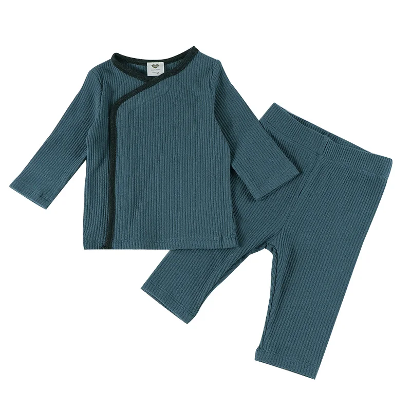 Conjunto bebé algodón acanalado camiseta y pantalón manga larga - imagen 3