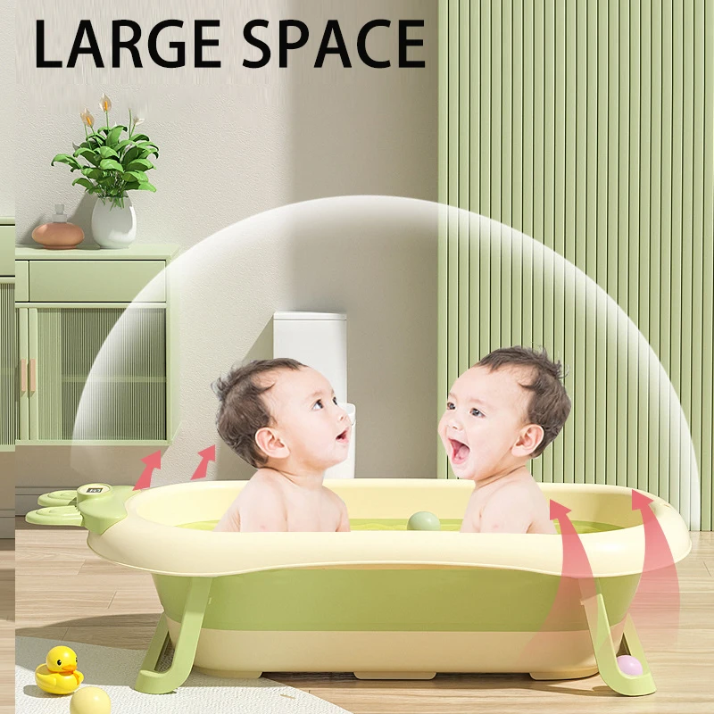 Bañera plegable para bebé con termómetro y base antideslizante - imagen 4