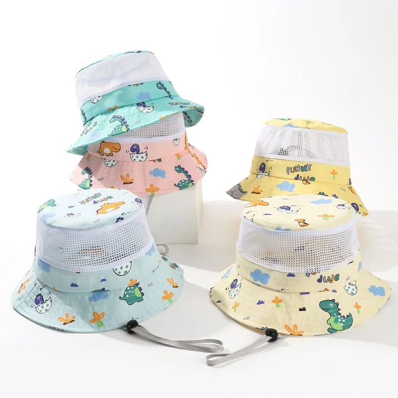 Sombrero infantil de verano de malla con dinosaurios - imagen 3