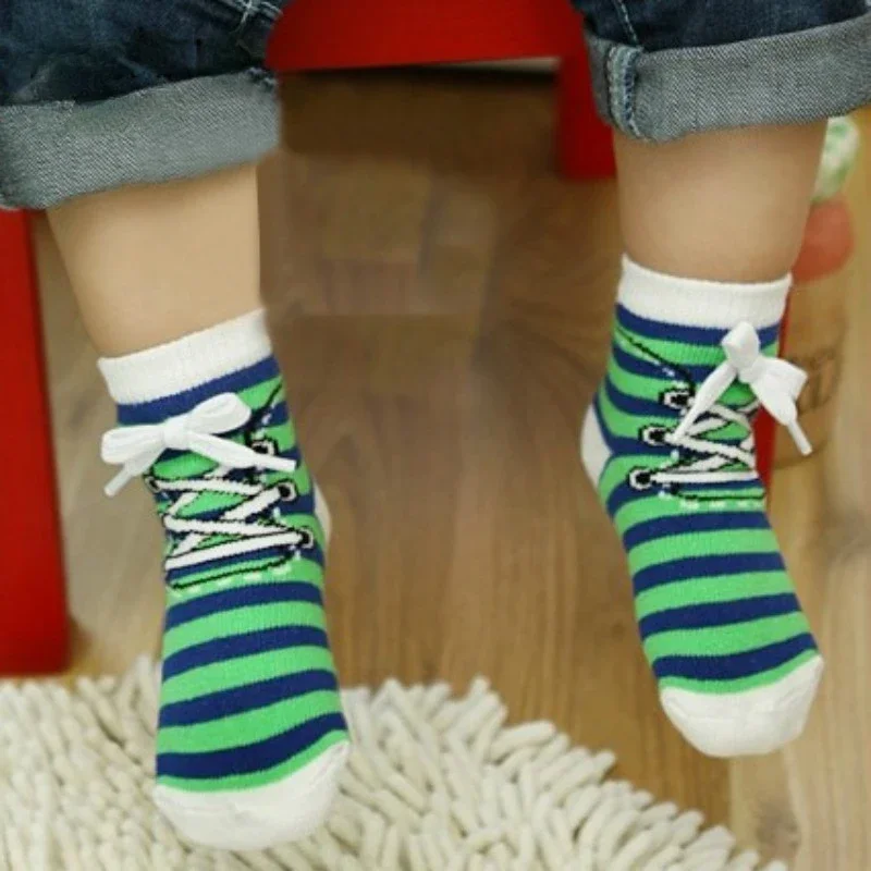 Calcetines de algodón suaves con cordones y suela antideslizante - imagen 4