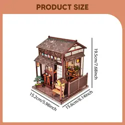 Kit casa de muñecas en madera para té artesanal con pabellón