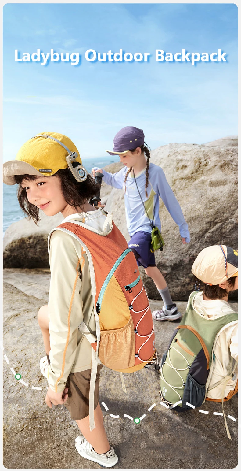 Mochila infantil con diseño de mariquita y cordón