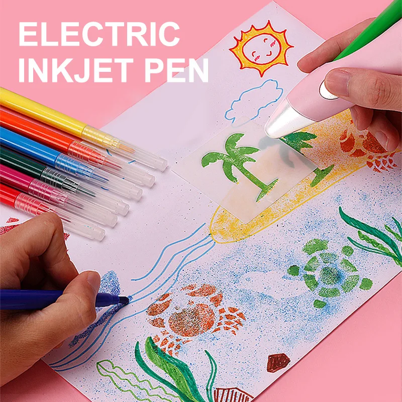 Pluma pulverizadora acuarela para niños – Set eléctrico lavable - imagen 5