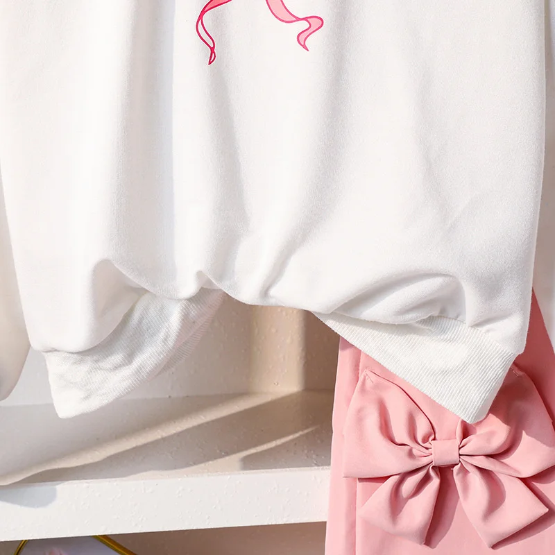 Conjunto de otoño para niña con camiseta de manga larga y pantalón lazo - imagen 3