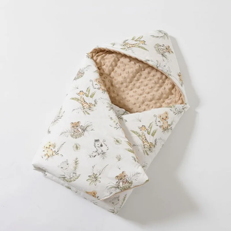 Manta con capucha de algodón grueso para bebé en coche, invierno
