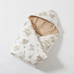 Manta con capucha de algodón grueso para bebé en coche, invierno