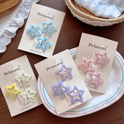 Pinzas para el cabello de estrella hueca macaron con cierre a presión
