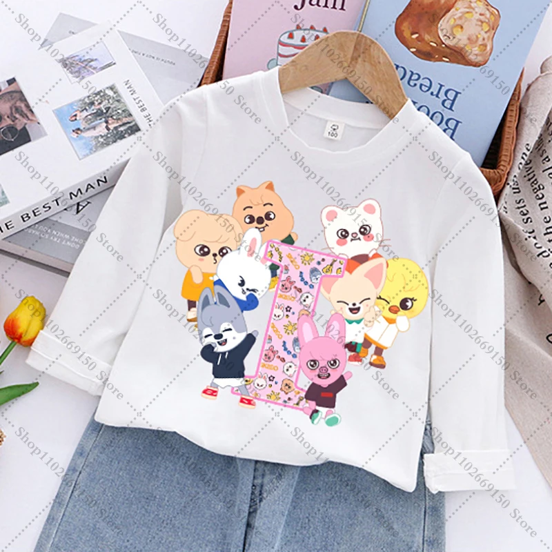 SKZ ooed camiseta manga larga para niños con estampado anime - imagen 3