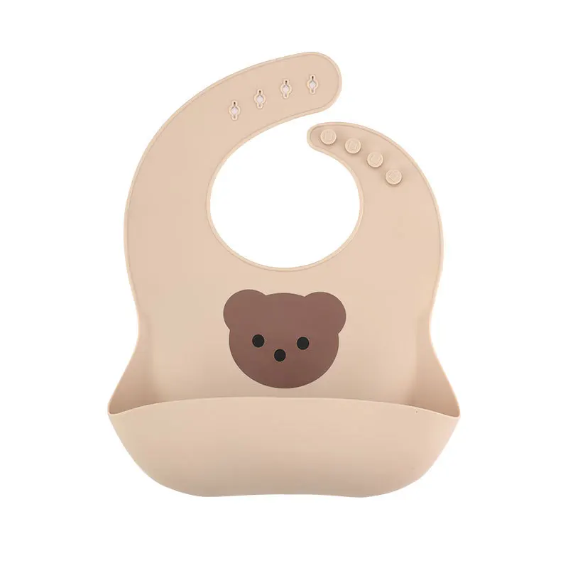 Babero de silicona impermeable con dibujos animados para bebé - imagen 2
