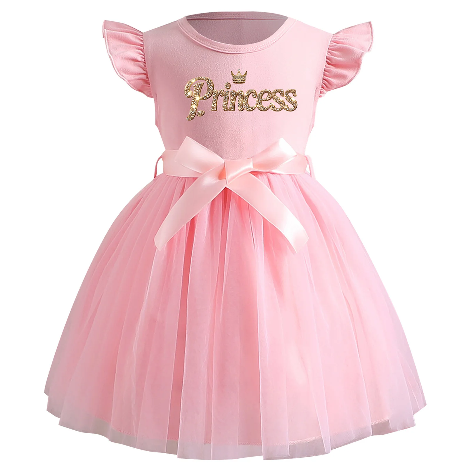Vestido de princess con tul y corona para niña