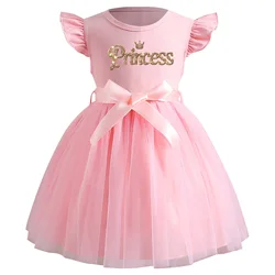 Vestido de princess con tul y corona para niña