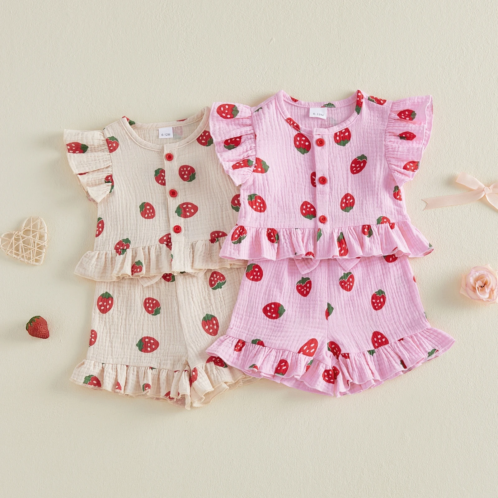 Conjunto verano niñas con camiseta estampada y shorts elásticos - imagen 2