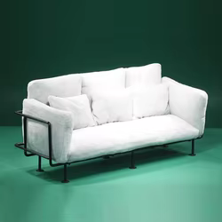 Mini sofá de peluche para casa de muñecas, estilo europeo