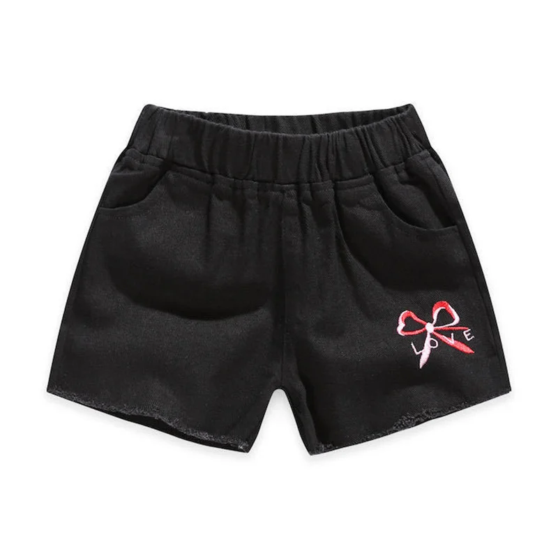 Pantalones cortos vaqueros con lazo para niña – pierna ancha