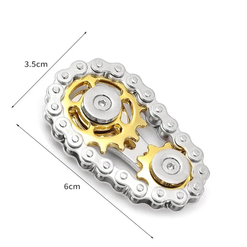 Spinner de dedo metálico con engranajes y giros antiestrés - imagen 5