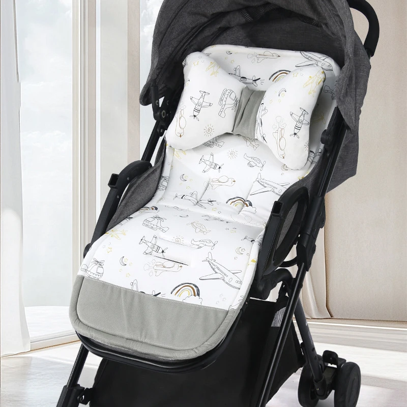 Cojín reversible de algodón para cochecito de bebé con diseño conejo - imagen 2