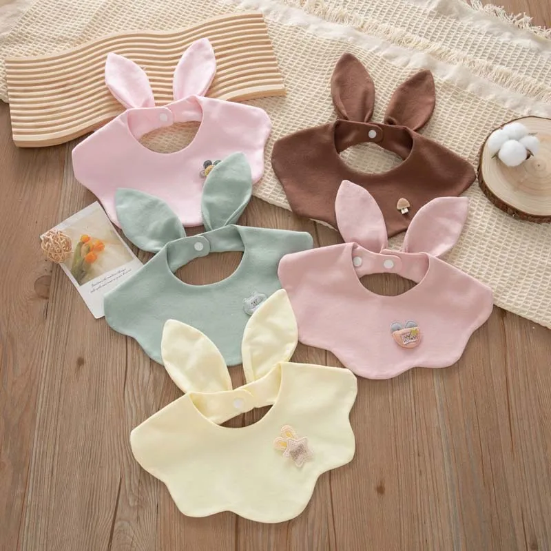 Baberos bandana de algodón para recién nacidos con orejas - imagen 3